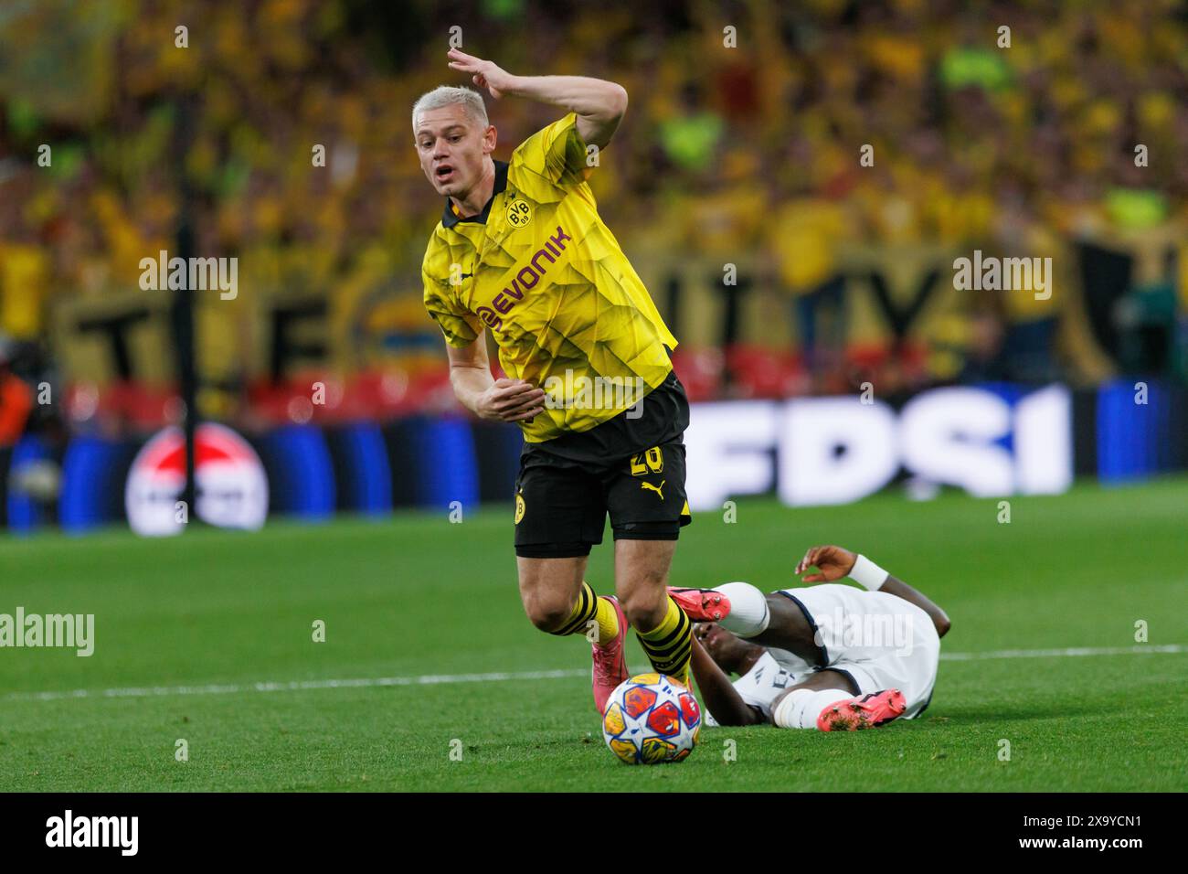 Julian Ryerson during Champions League 2024 final game between Borussia