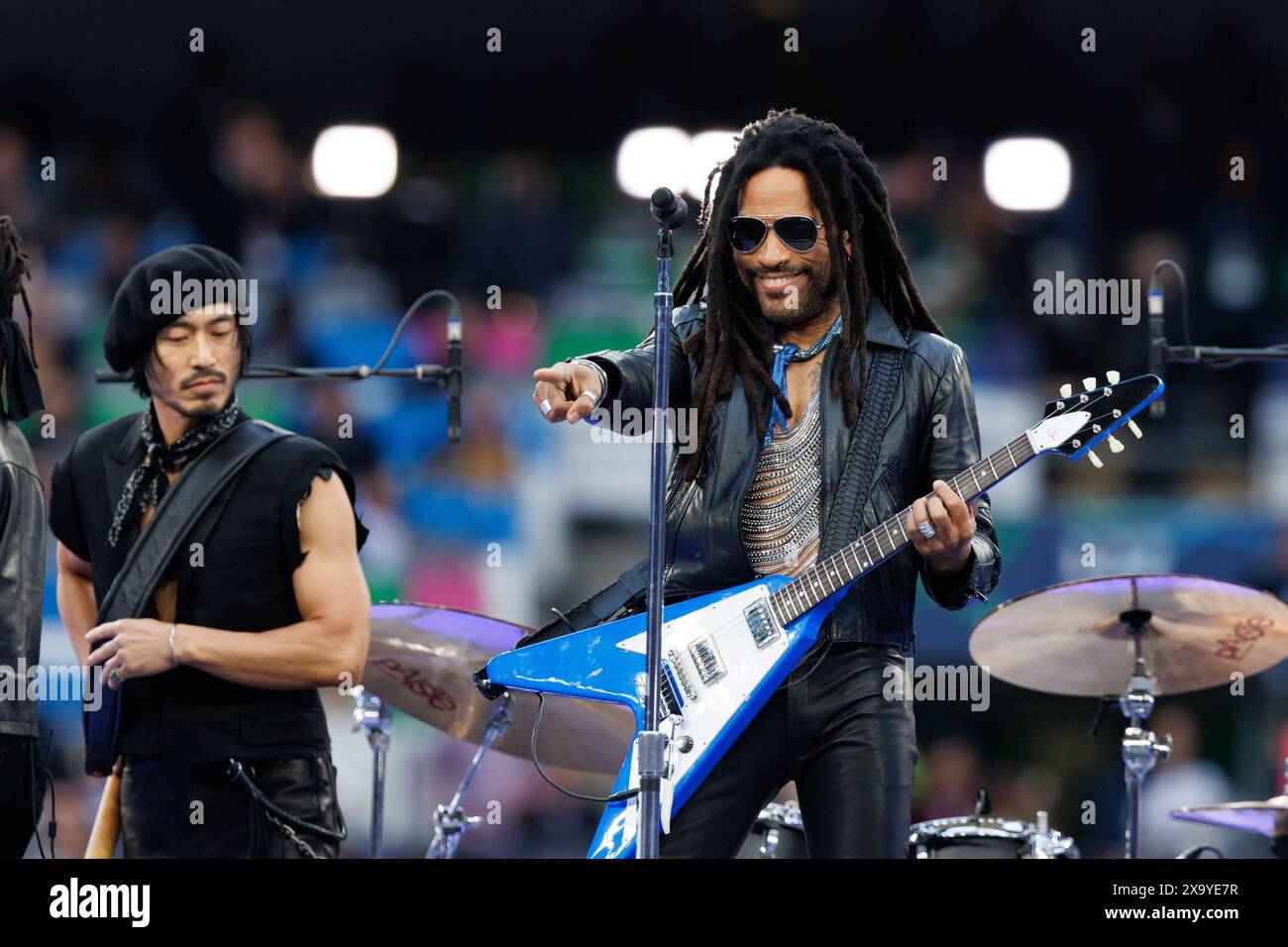 Lenny Kravitz with kickoff show during Champions League 2024 final