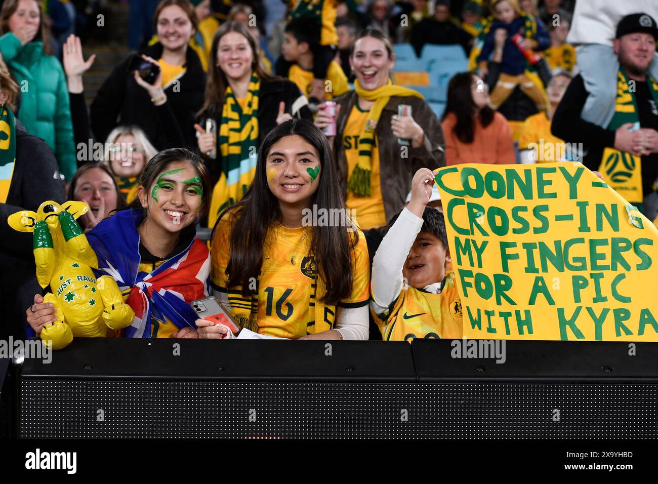 Sydney, NSW, Australia. 3rd June 2024; Accor Stadium, Sydney, NSW, Australia: Womens International Football Friendly, Australia versus China; Matildas fans show their support before kick off Credit: Action Plus Sports Images/Alamy Live News Stock Photo