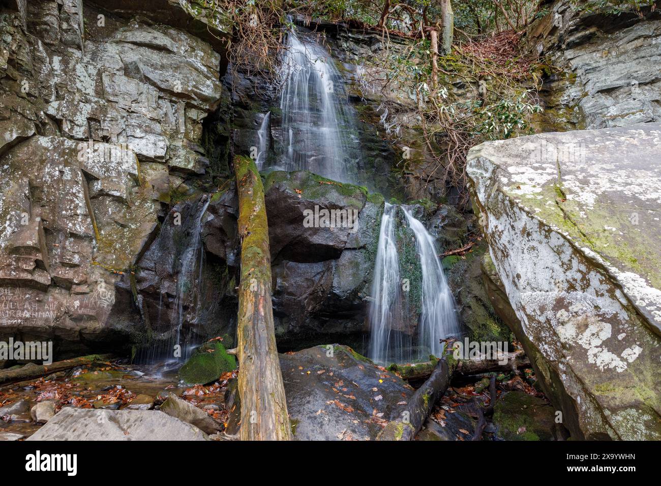 A waterfall cascading down a cliffside Stock Photo - Alamy