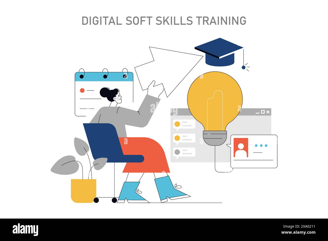 Soft Skills Training concept. Online education for personal growth ...