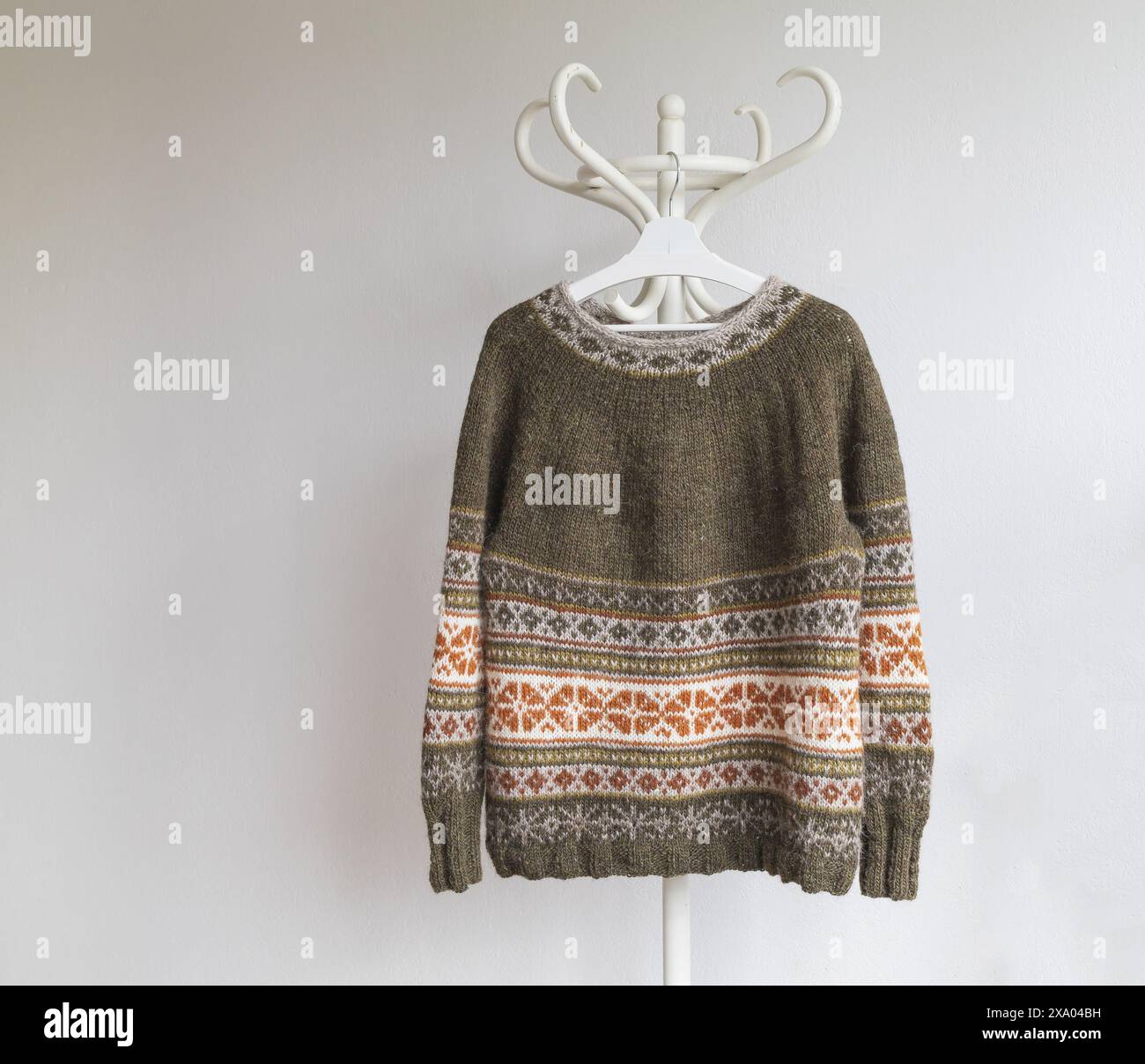 Photo of an Icelandic knitted brown wool lopapeysa sweater in ...