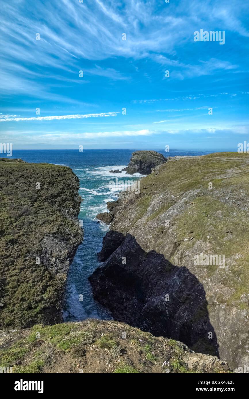 BelleIle in Brittany, seascape with rocks and cliffs on the Cote