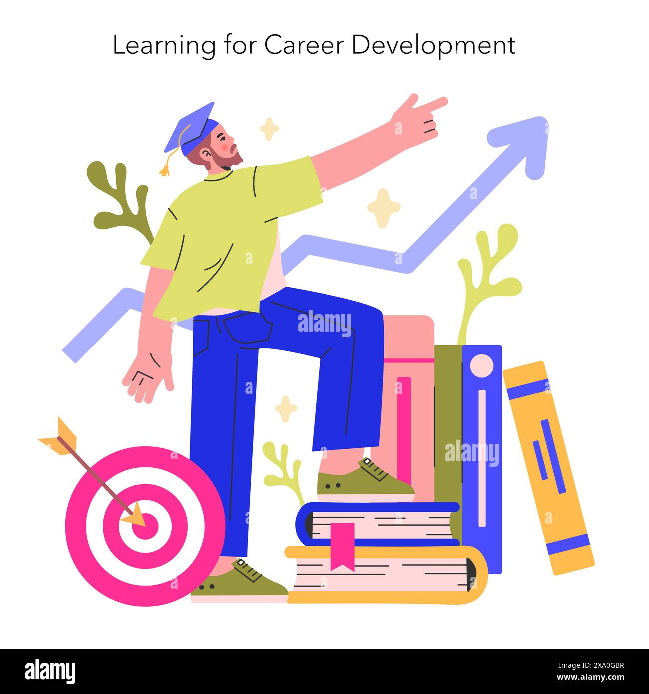 Learning for Career Development concept A figure steps towards career