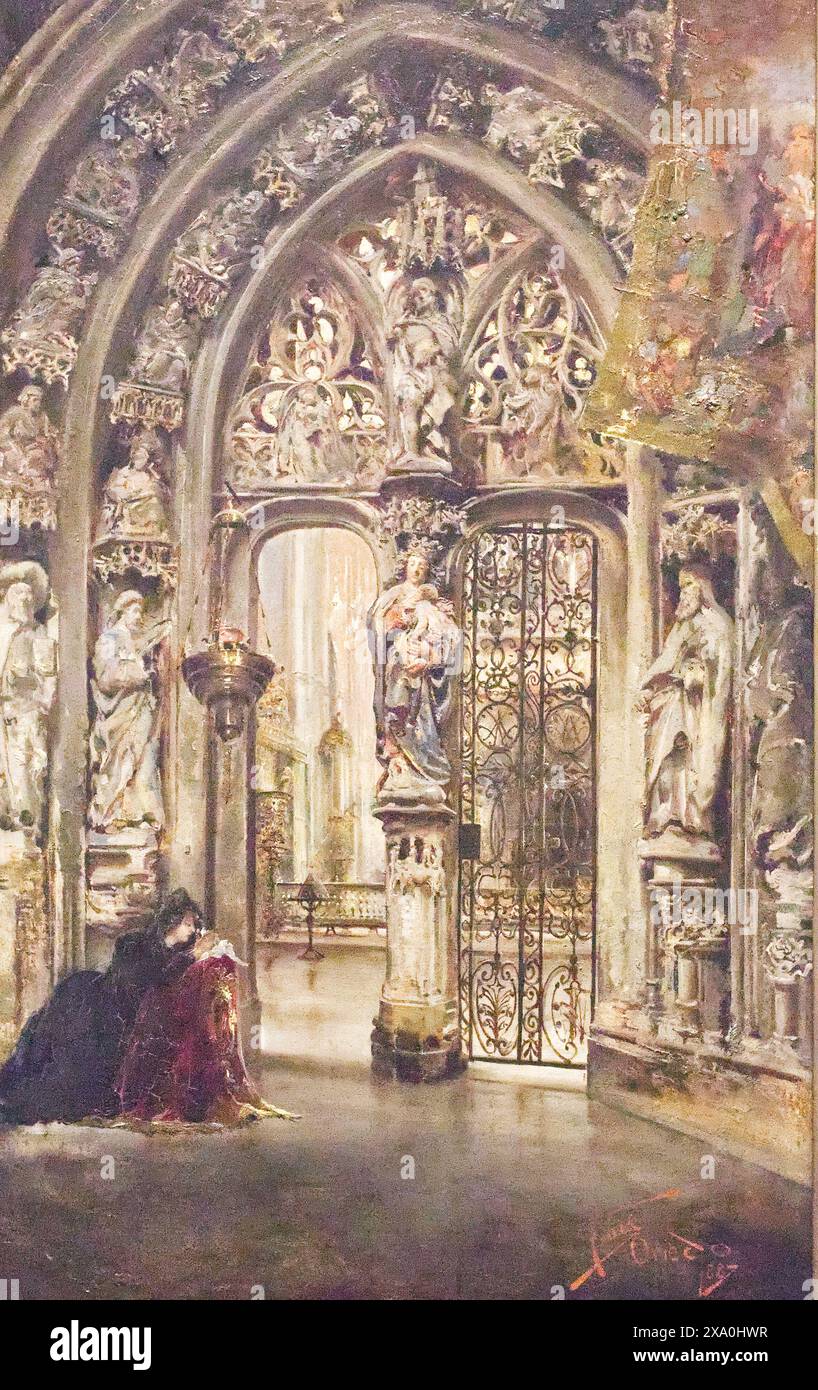 José Uría y Uría 1861-1937, Oil, El Arco del Recasto in the Cathedral of Oviedo 1887. Museum of Fine Arts of Asturias. Oviedo, Spain Stock Photo