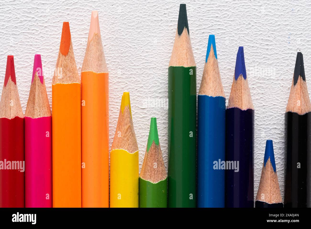 Set of colored pencils white background Stock Photo