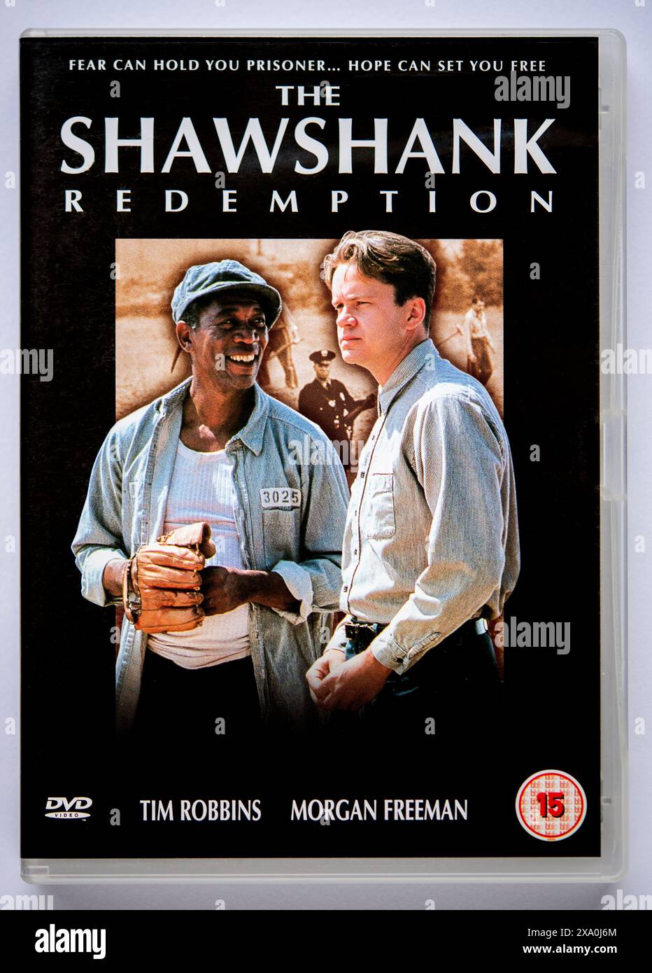 Cover of a DVD copy of The Shawshank Redemption, a prison drama which was originally released in cinemas in 1994 Stock Photo