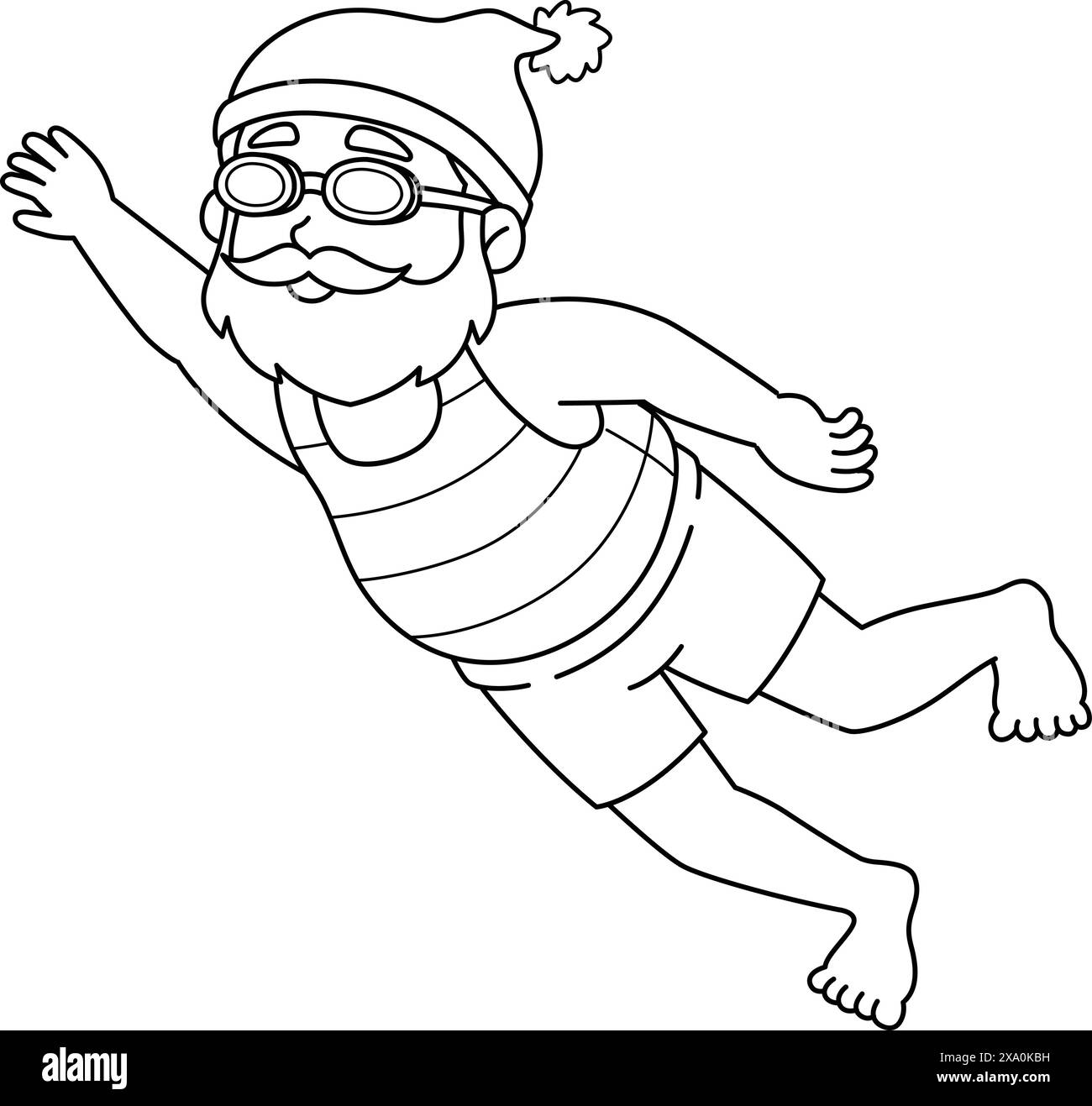 Christmas In July Santa Swimming Isolated Coloring Stock Vector Image christmas-in-july-santa-swimming-isolated-coloring-stock-vector-image