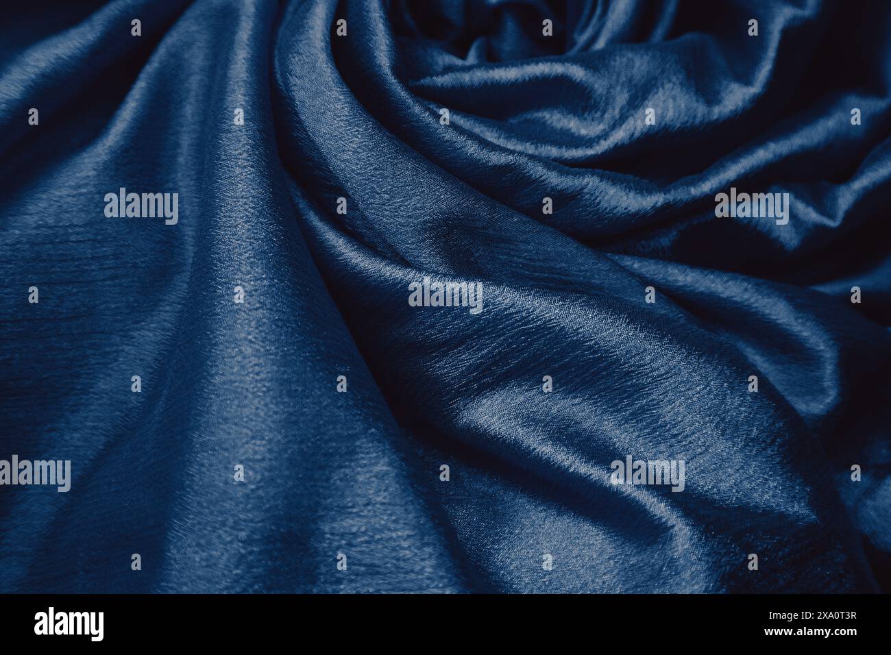 A blue silk fabric background Stock Photo