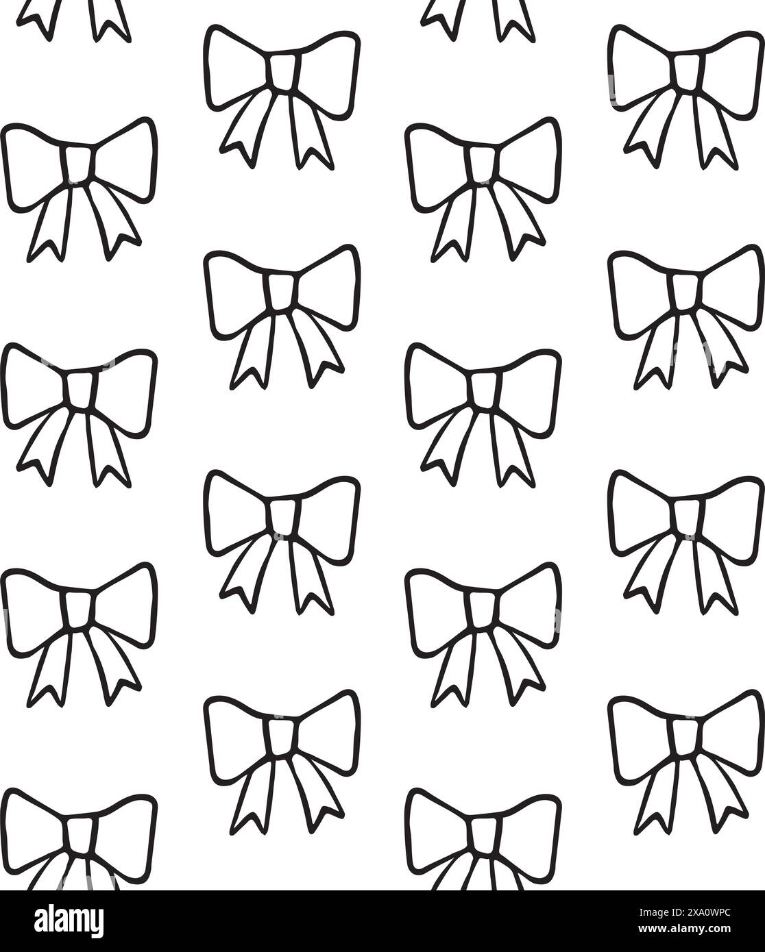 Vector seamless pattern of hand drawn doodle sketch bow tie isolated on ...