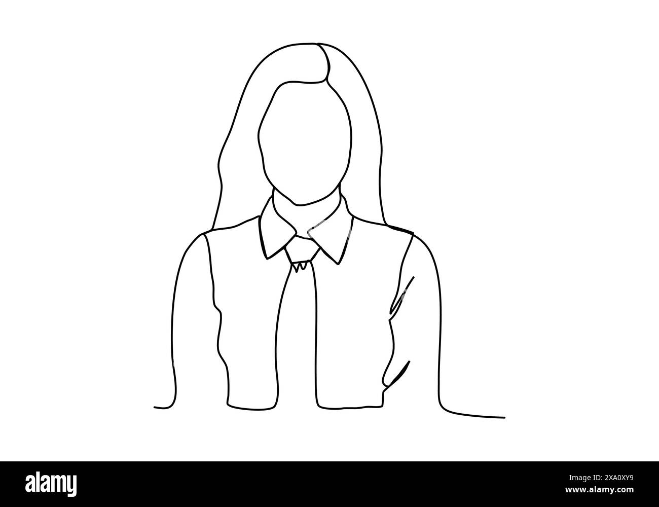 Woman in business suit, one line drawing vector illustration. Stock Vector
