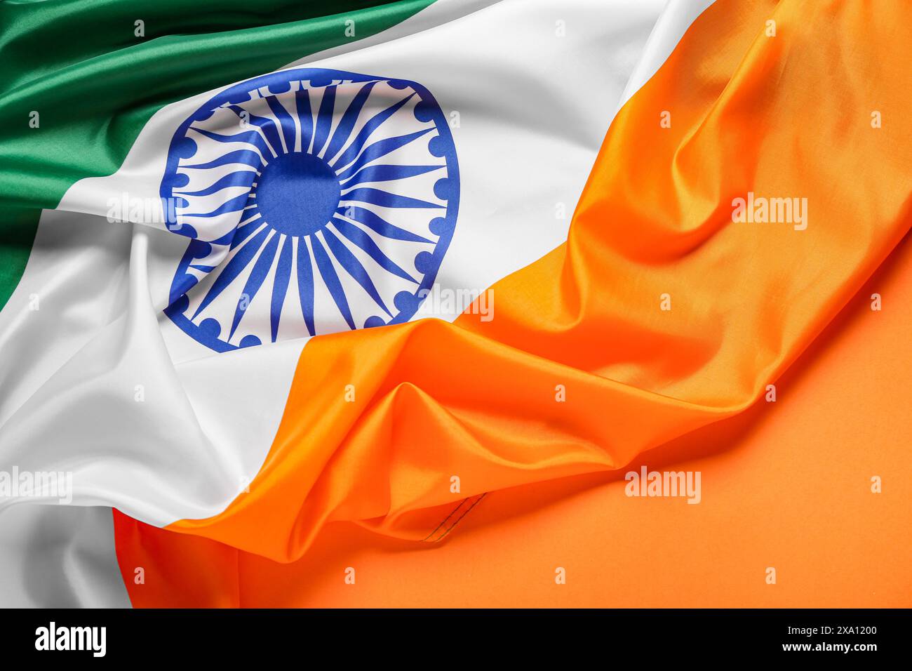 Flag of India on orange background Stock Photo - Alamy