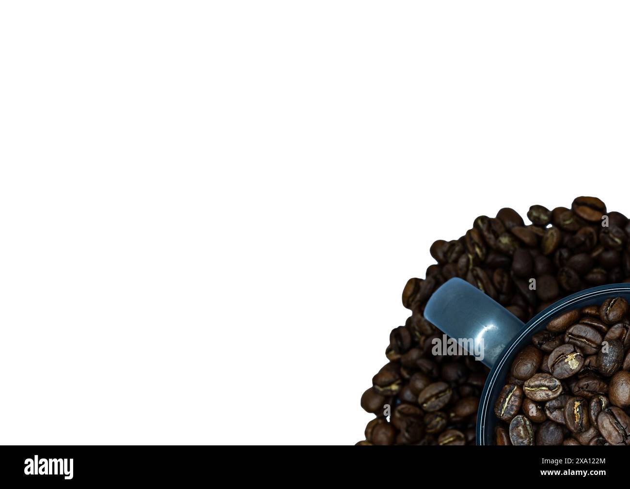 The coffee beans displayed on a plain white background. Stock Photo