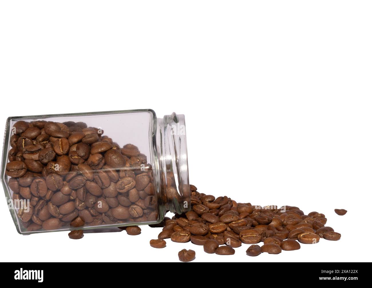 The coffee beans displayed on a plain white background. Stock Photo