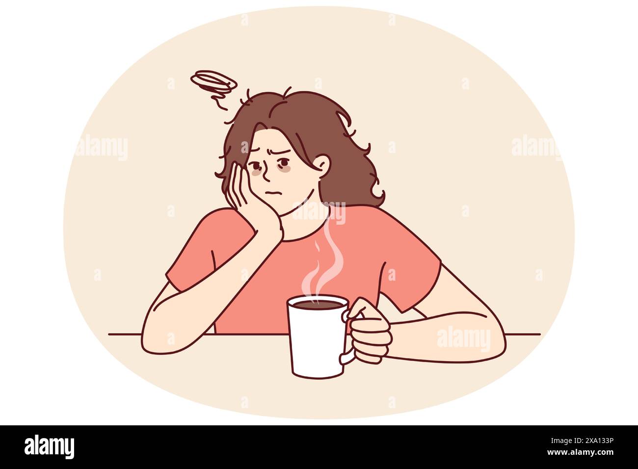 Female resting on table face Stock Vector Images - Alamy