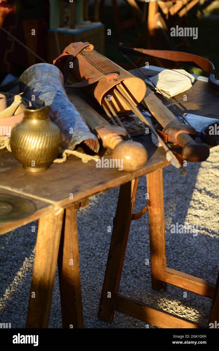 Roman soldier helmet and swords hi-res stock photography and images - Alamy
