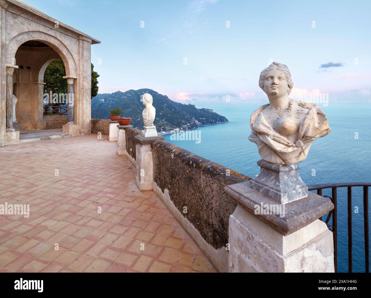 Terrace of Infinity, Marble Busts Villa Cimbrone Ravello, Amalfi Coast ...