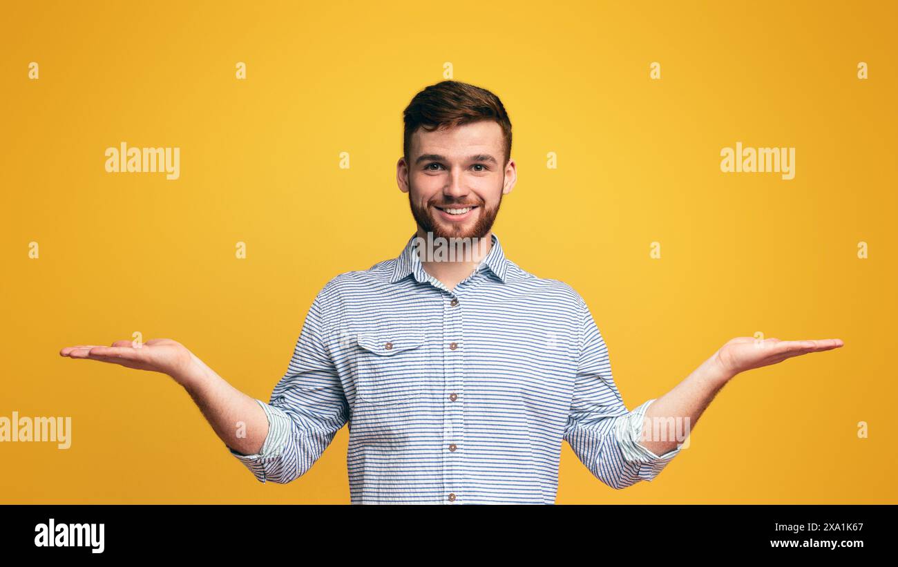 Man smiling extending arms hi-res stock photography and images - Alamy