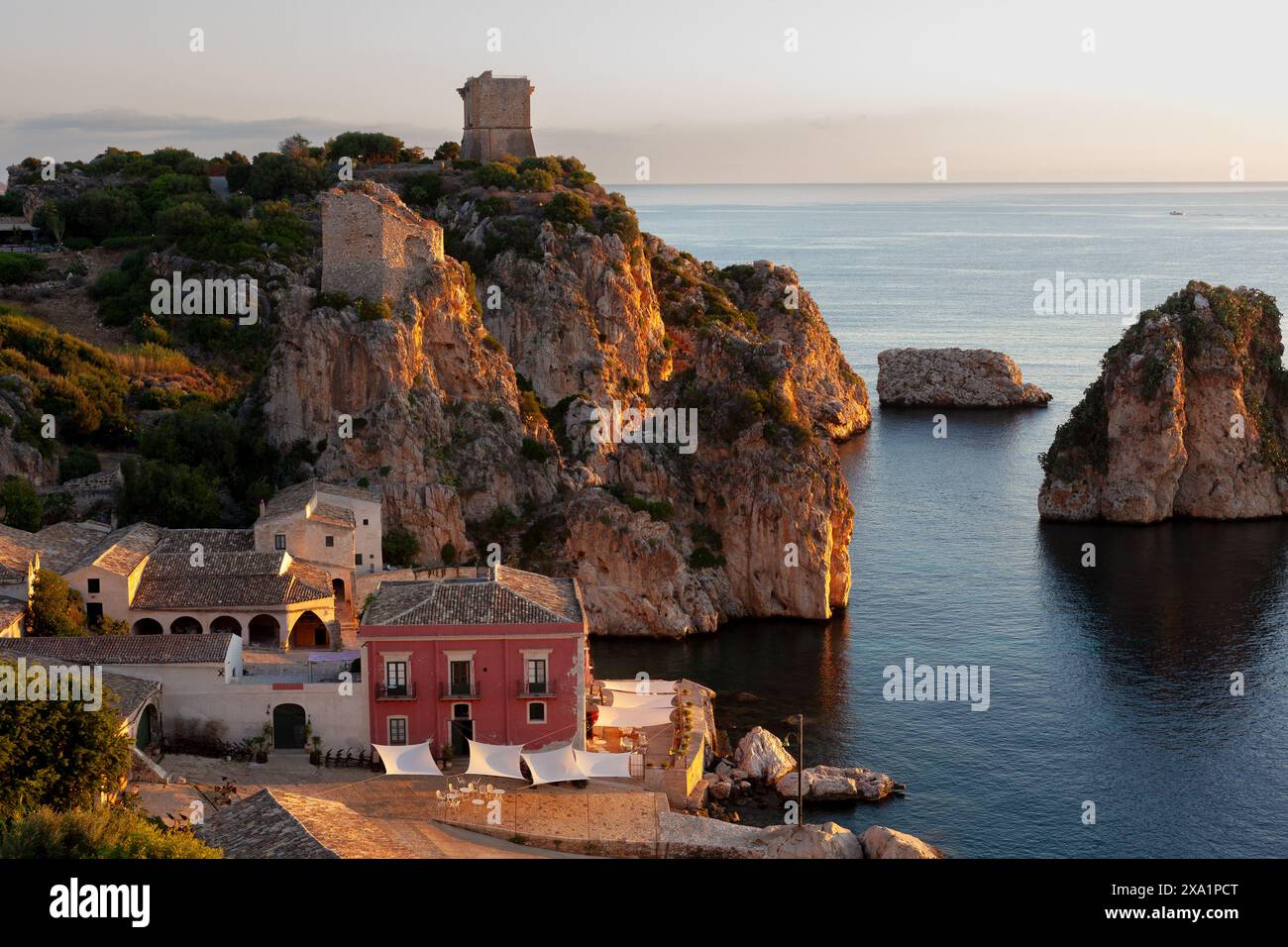 Amazing sunrise panorama at the Tonnara di Scopello, province of ...