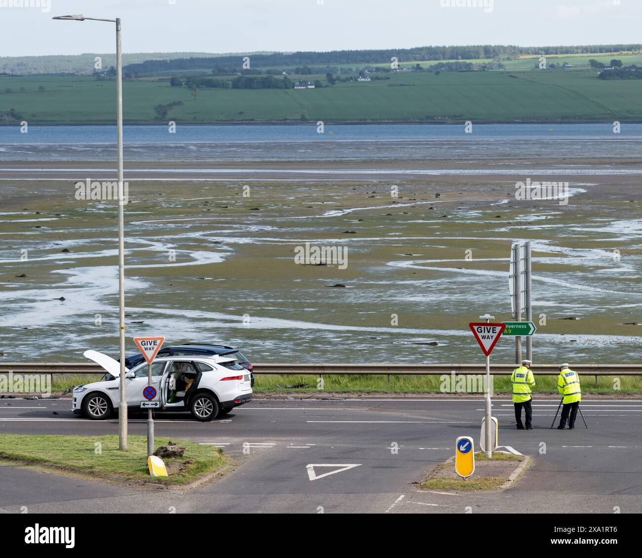 3 June 2024. A9 at junction with B9176, Skiach Services,Evanton ...