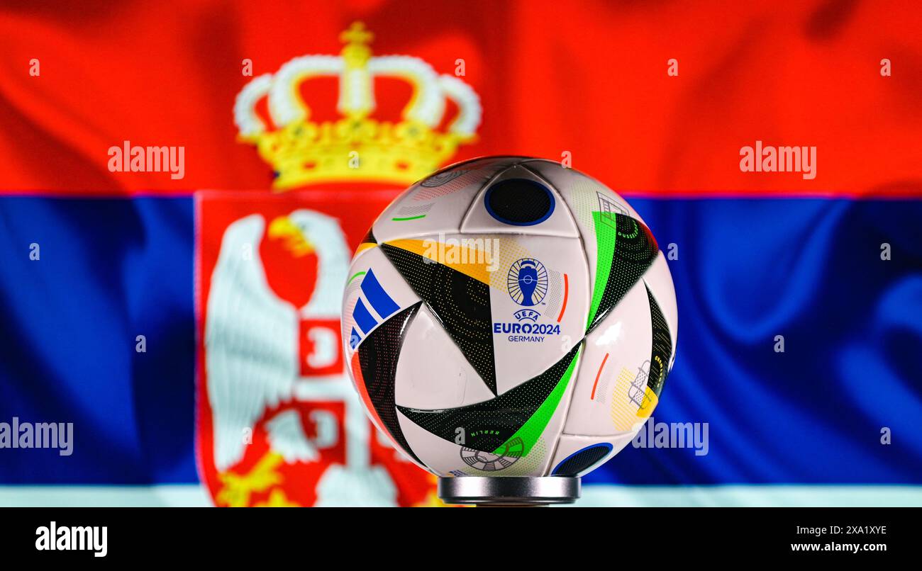 June 1, 2024, Berlin, Germany. The official ball of the Euro 2024 Adidas Fussballliebe on the