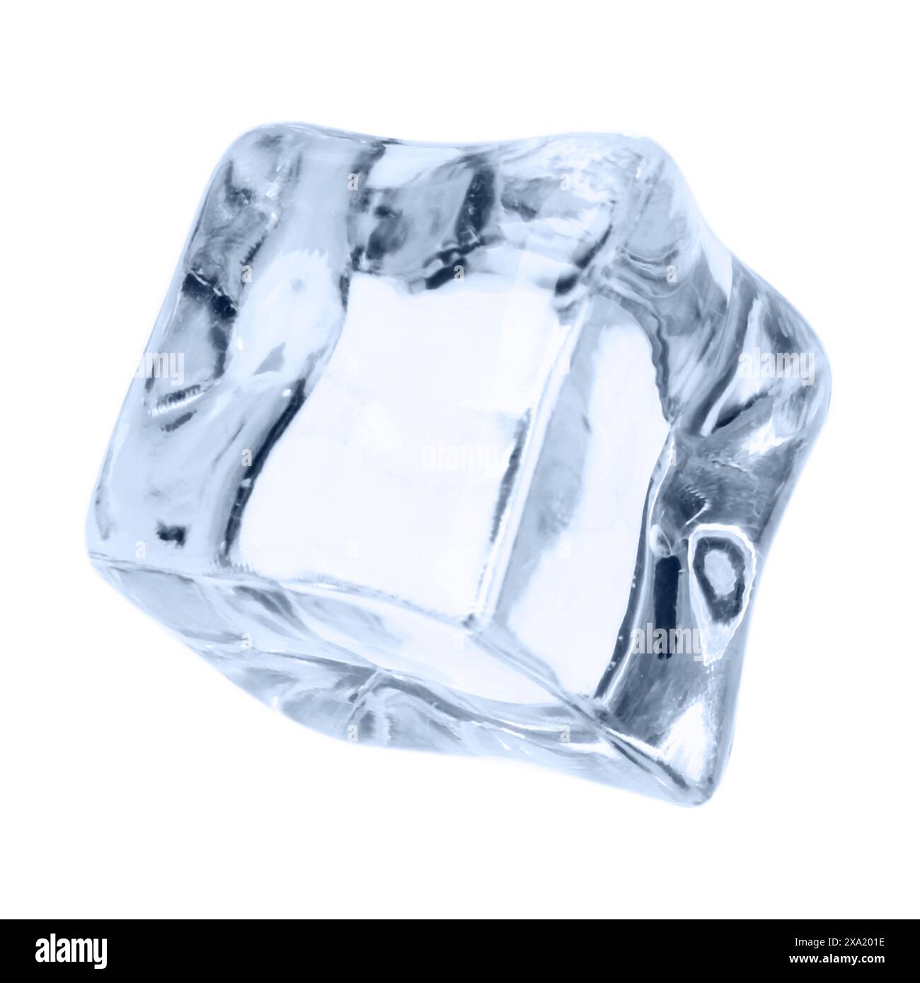 One crystal clear ice cube isolated on white Stock Photo - Alamy