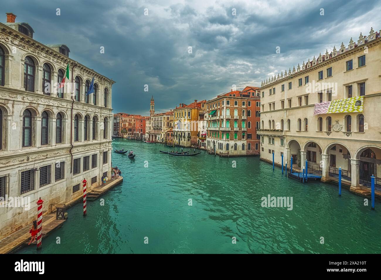 Gondolas along the canals of venice hi-res stock photography and images ...