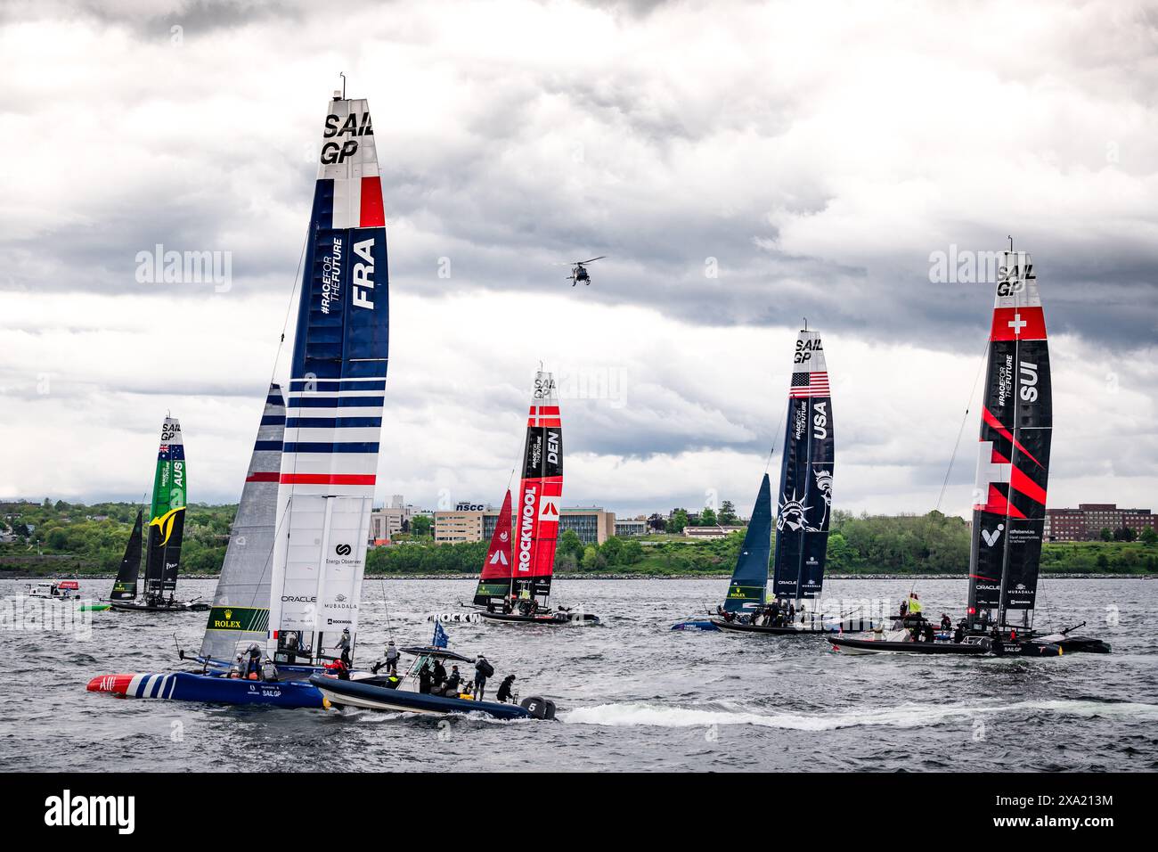 Team Australia, France, Denmark, USA, and Switzerland after finishing a race during the June