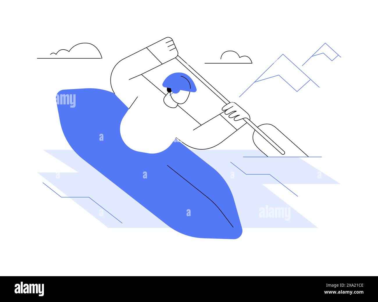 Extreme kayaking isolated cartoon vector illustrations Stock Vector ...