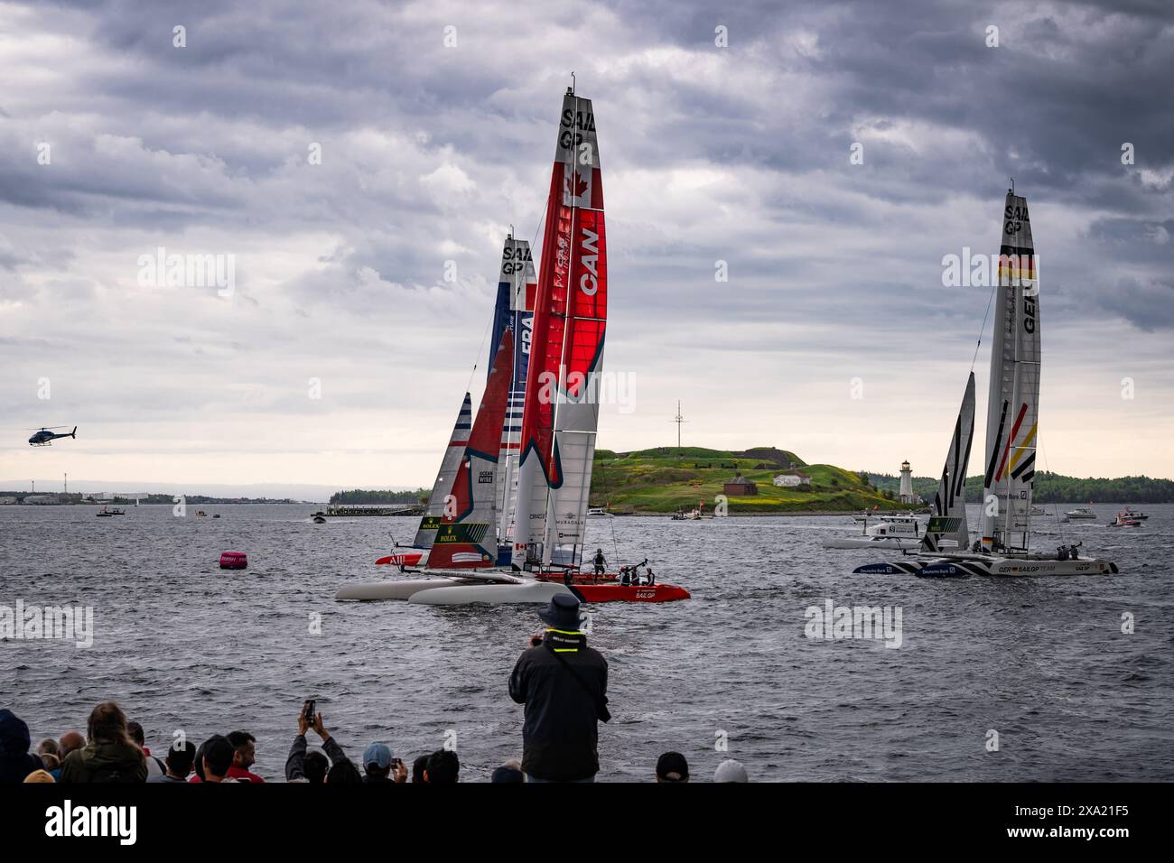 Teams from the Canada, France, and Germany during the June 2024 Sail GP