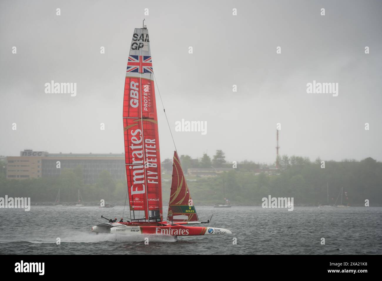 Team Great Britain flying downwind during the finals of the June 2024