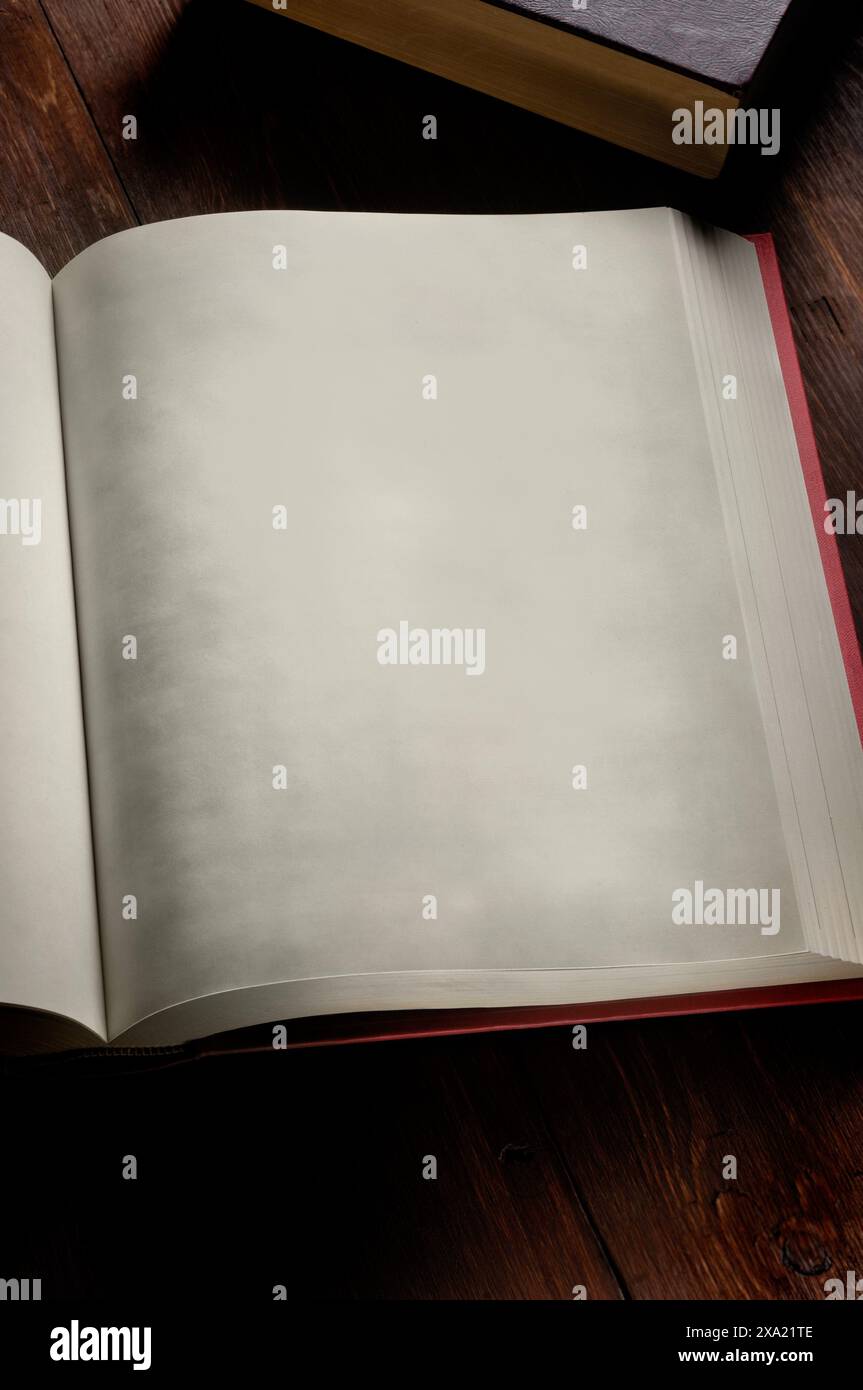 An old thick book with blank pages Stock Photo