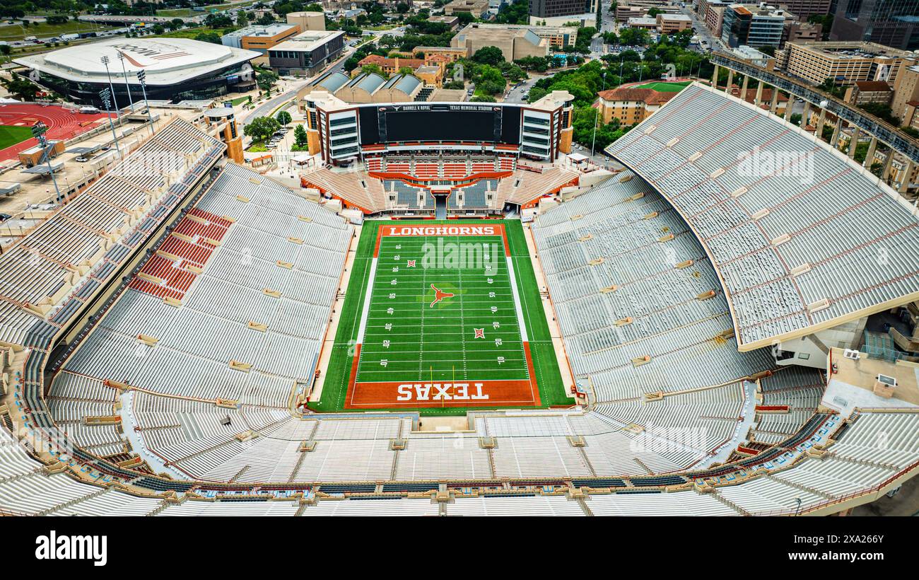 An Aerial view of the Darrell K Royal Texas Memorial Stadium Stock ...