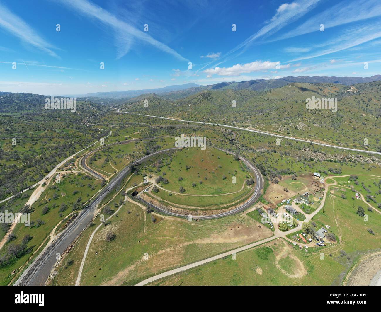 Aerial winding dirt road hi-res stock photography and images - Alamy