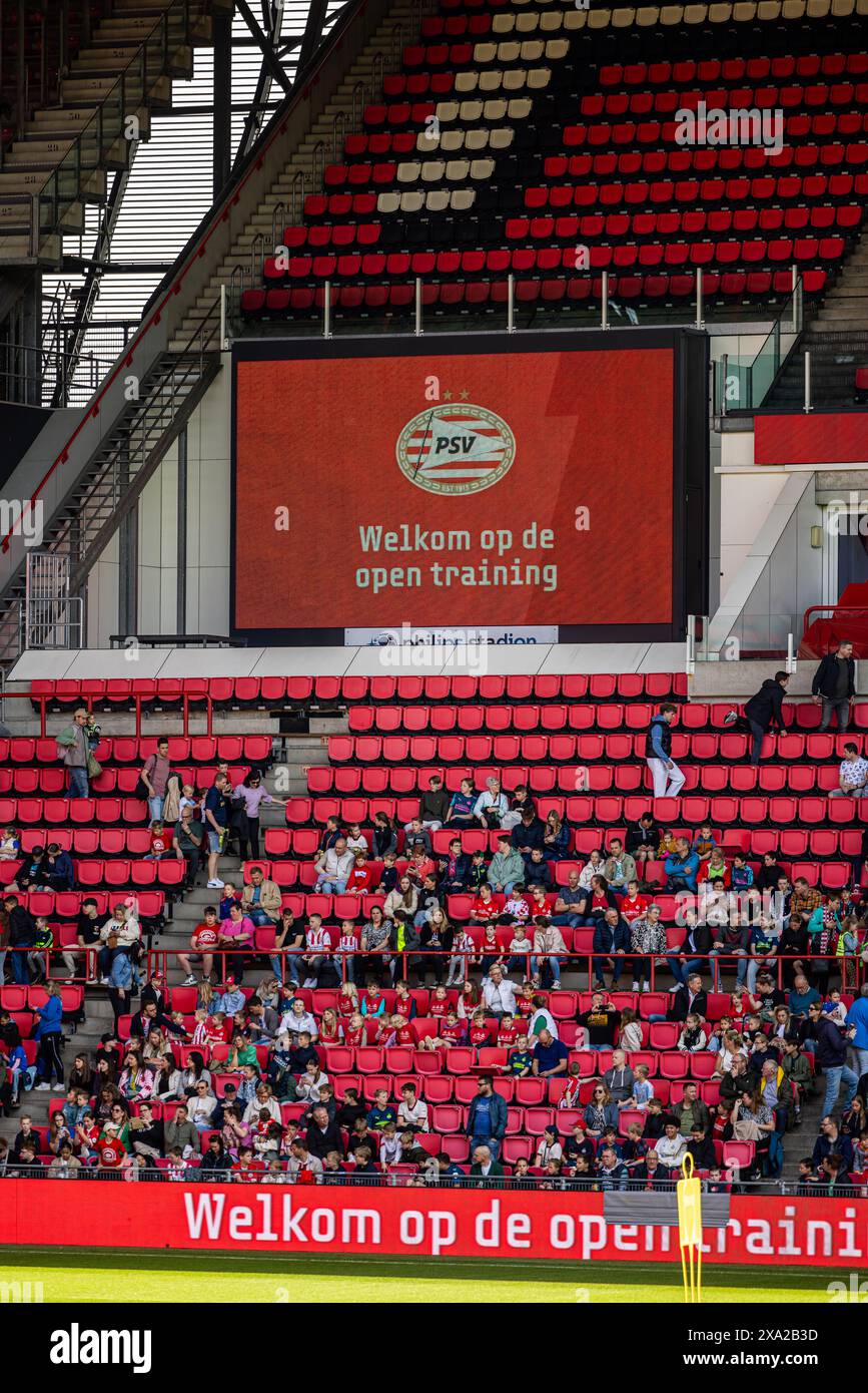 The open training Dutch football club PSV EINDHOVEN Philips stadium Stock Photo