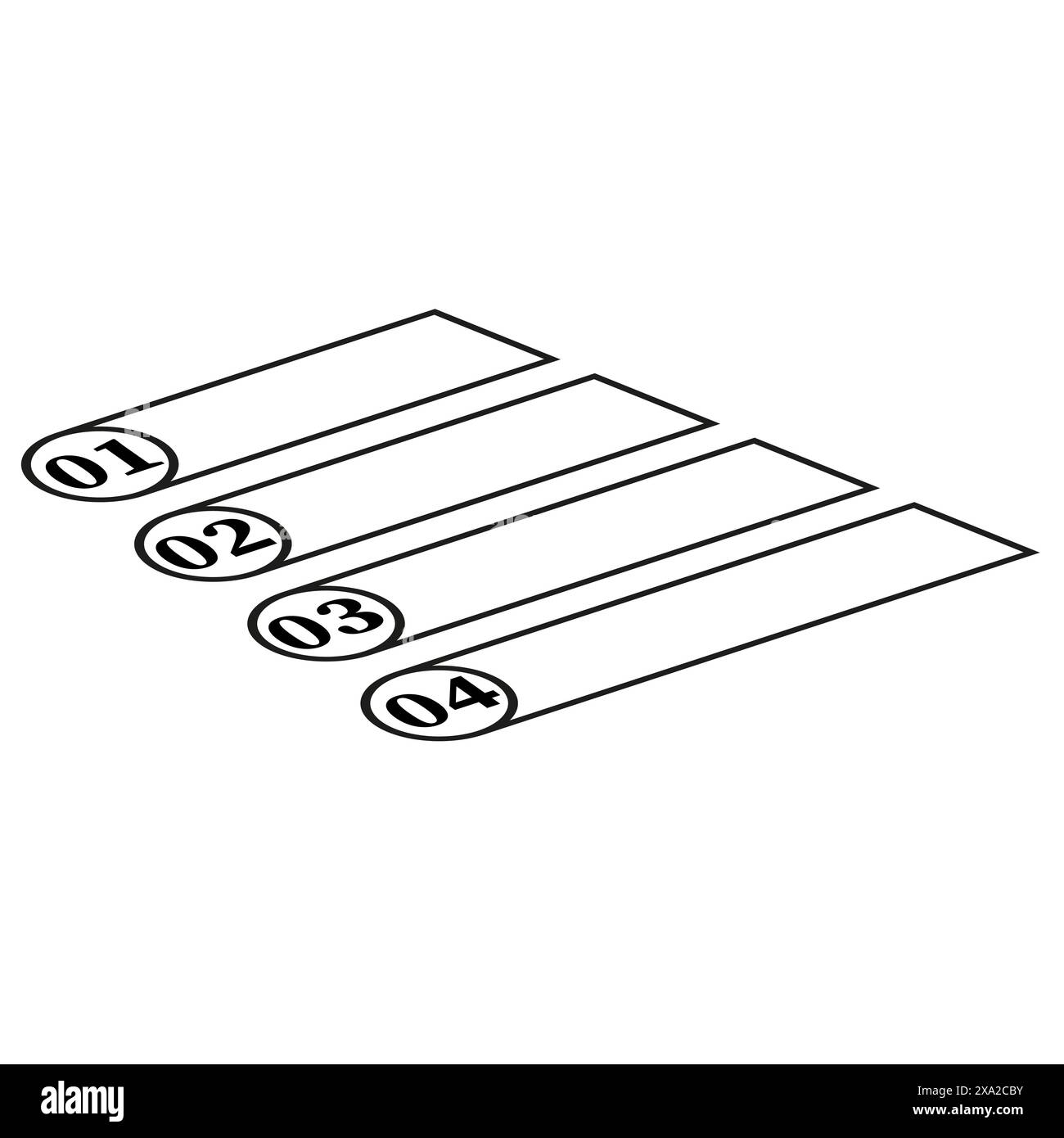 Infographic timeline labels. Four numbered steps. Black outline vector ...