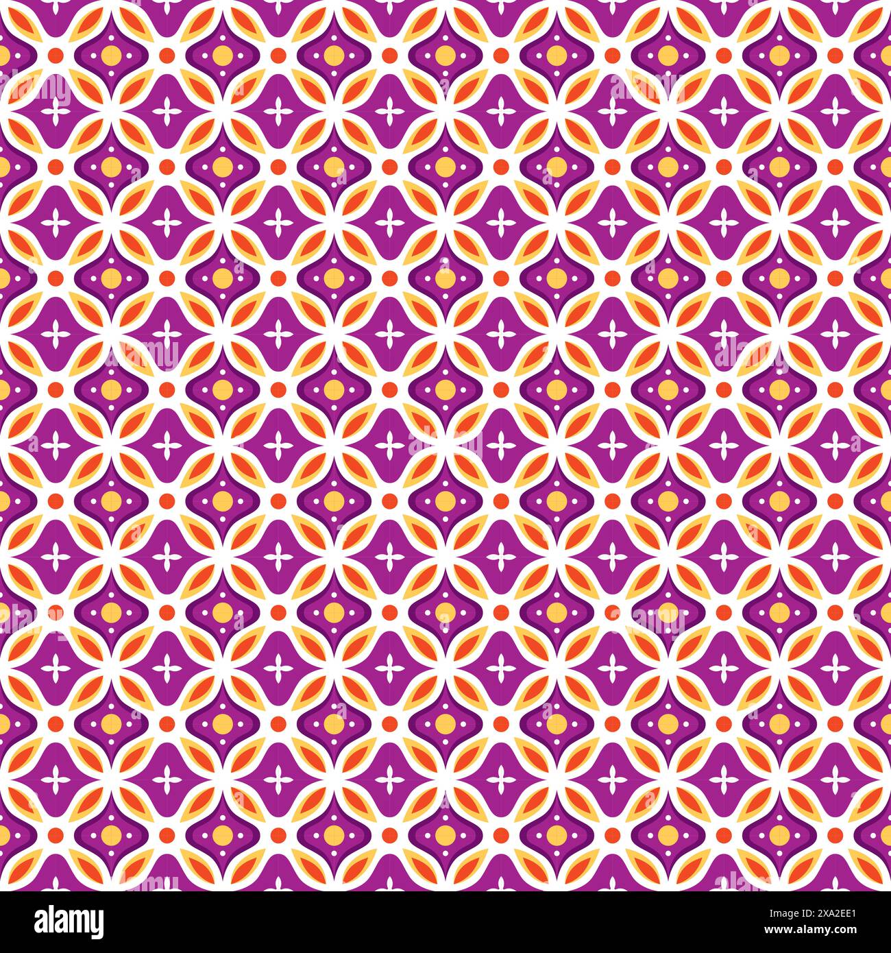 Floor tile pattern in purple tones, flower seamless pattern. tile vector Stock Vector