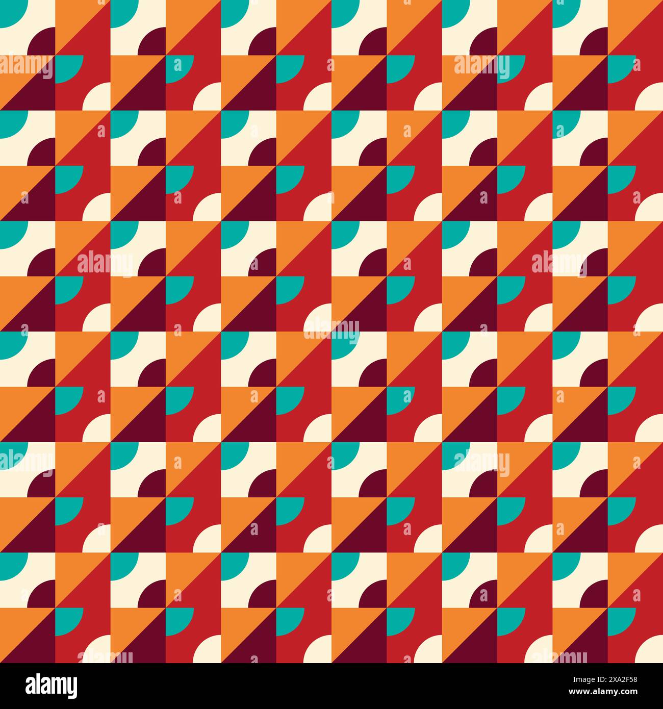 Flat mosaic pattern design, geometric simple background Stock Vector