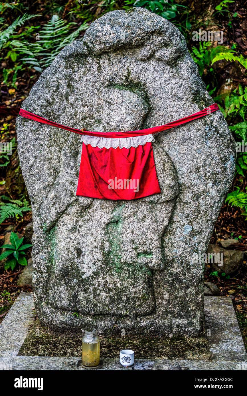 Colorful Stone Jizo Child Buddha Statue Red Bib Statue Kiyomizu Buddhist Temple Kyoto Japan