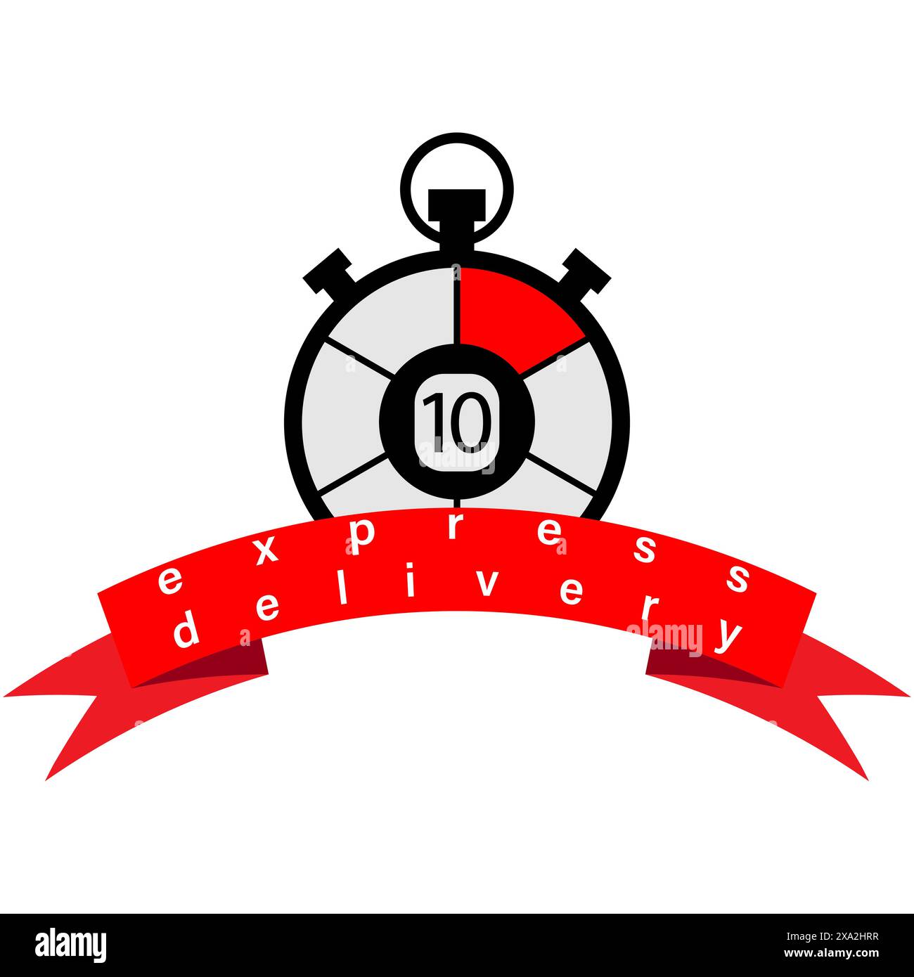 Express delivery service icon. Stopwatch with 10 minute guarantee
