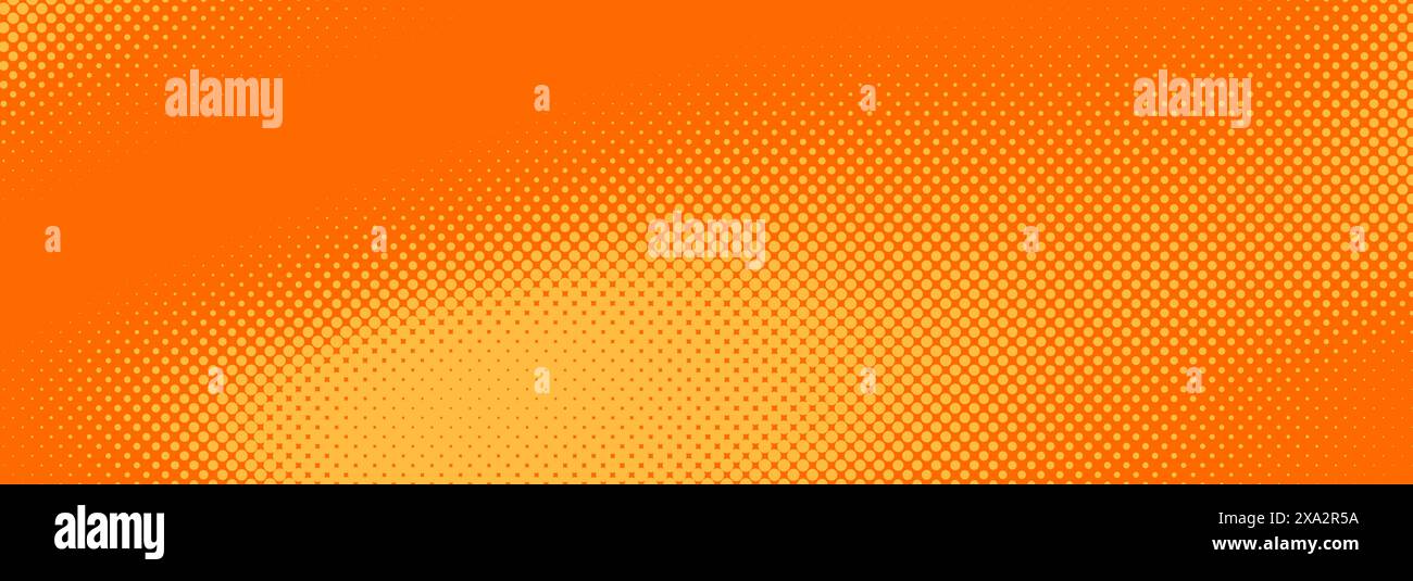 Orange halftone pattern. Retro comic gradient background. Bright ...