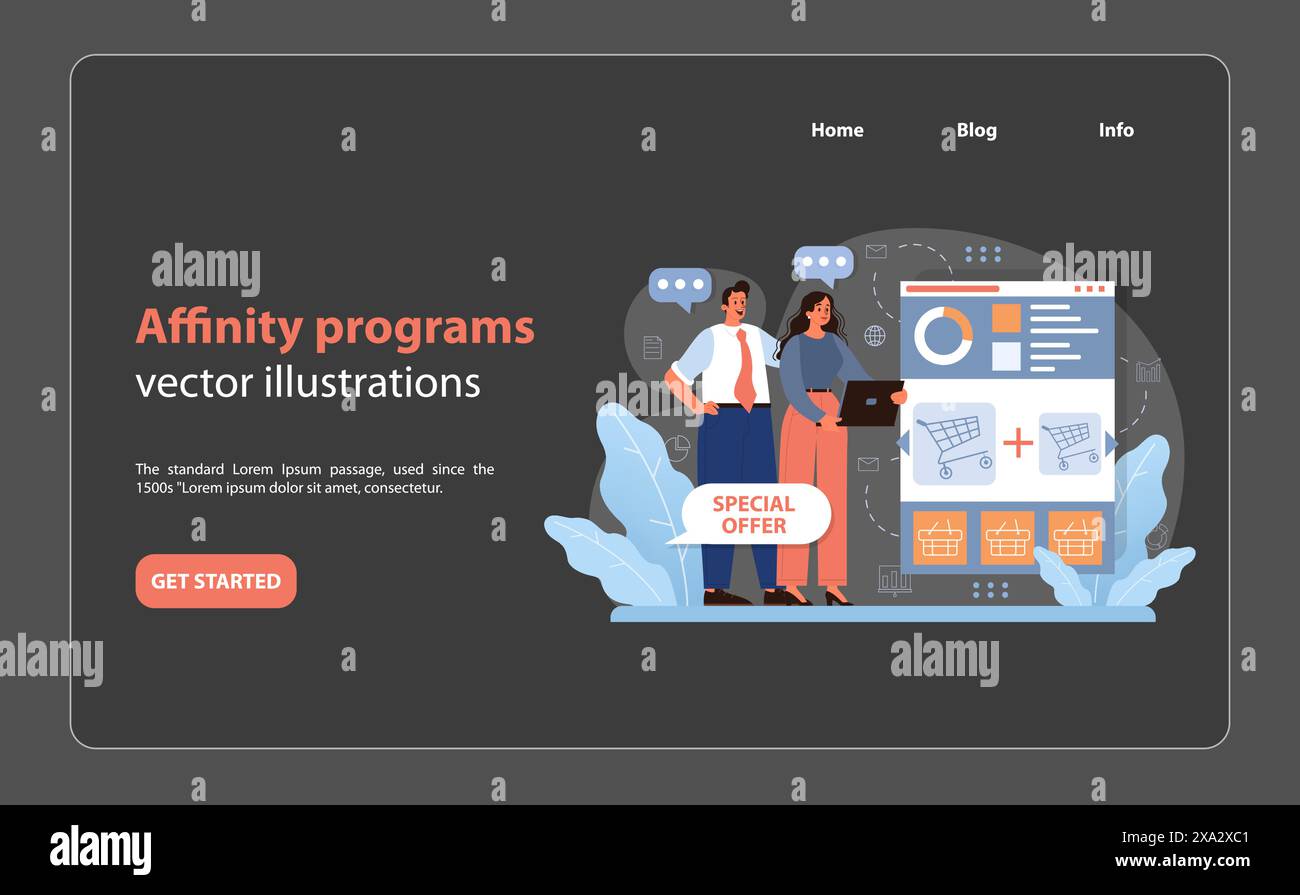Affinity program dynamics. Professionals analyzing online special ...