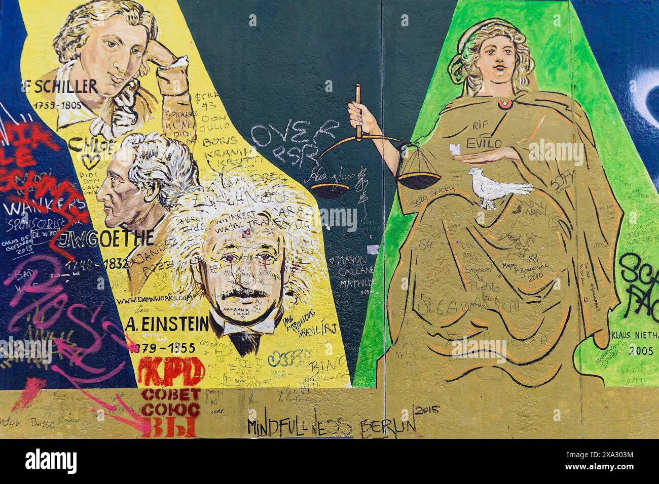 Wall art with portraits of famous personalities such as Goethe ...