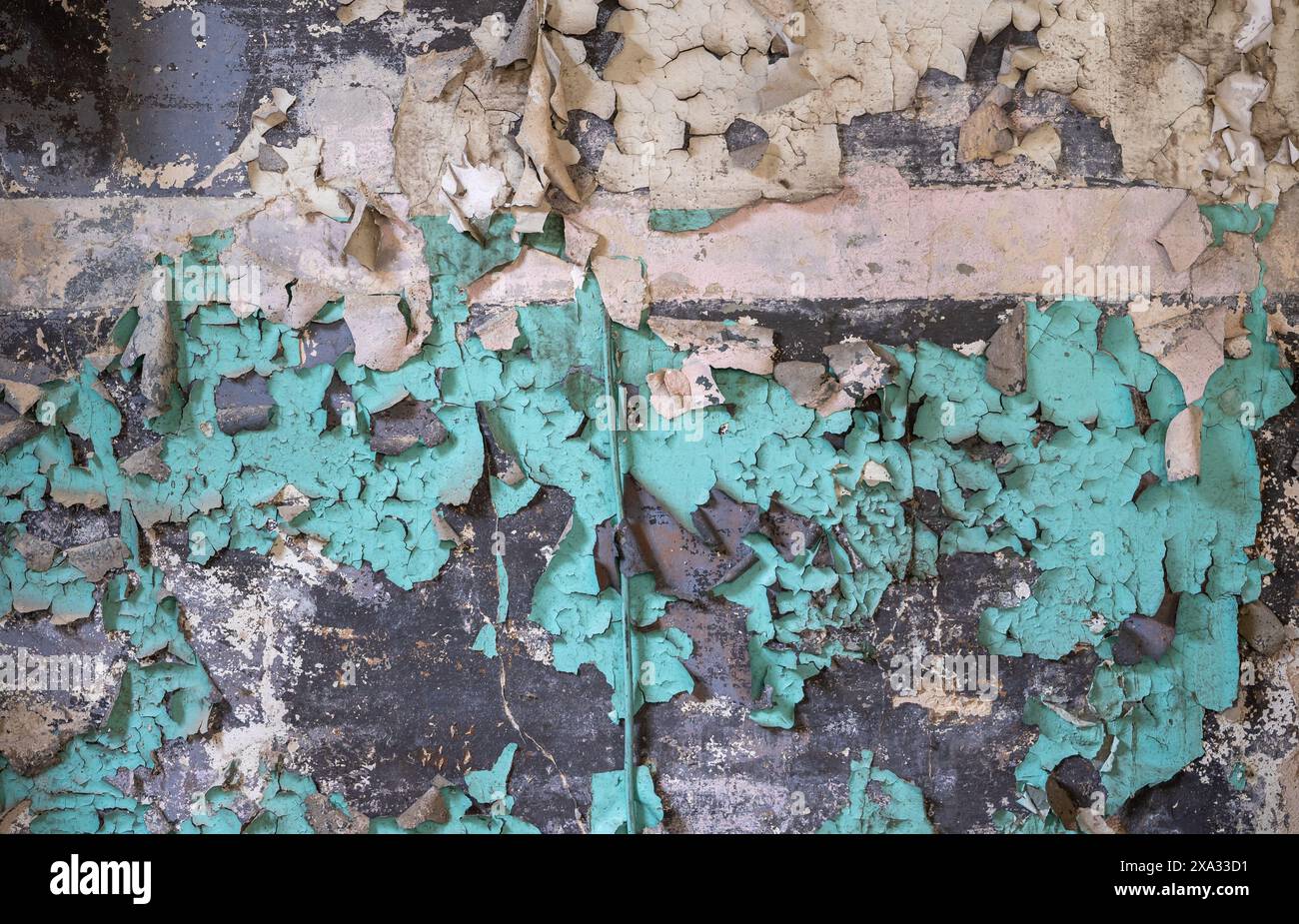 old wall with peeling paint Stock Photo