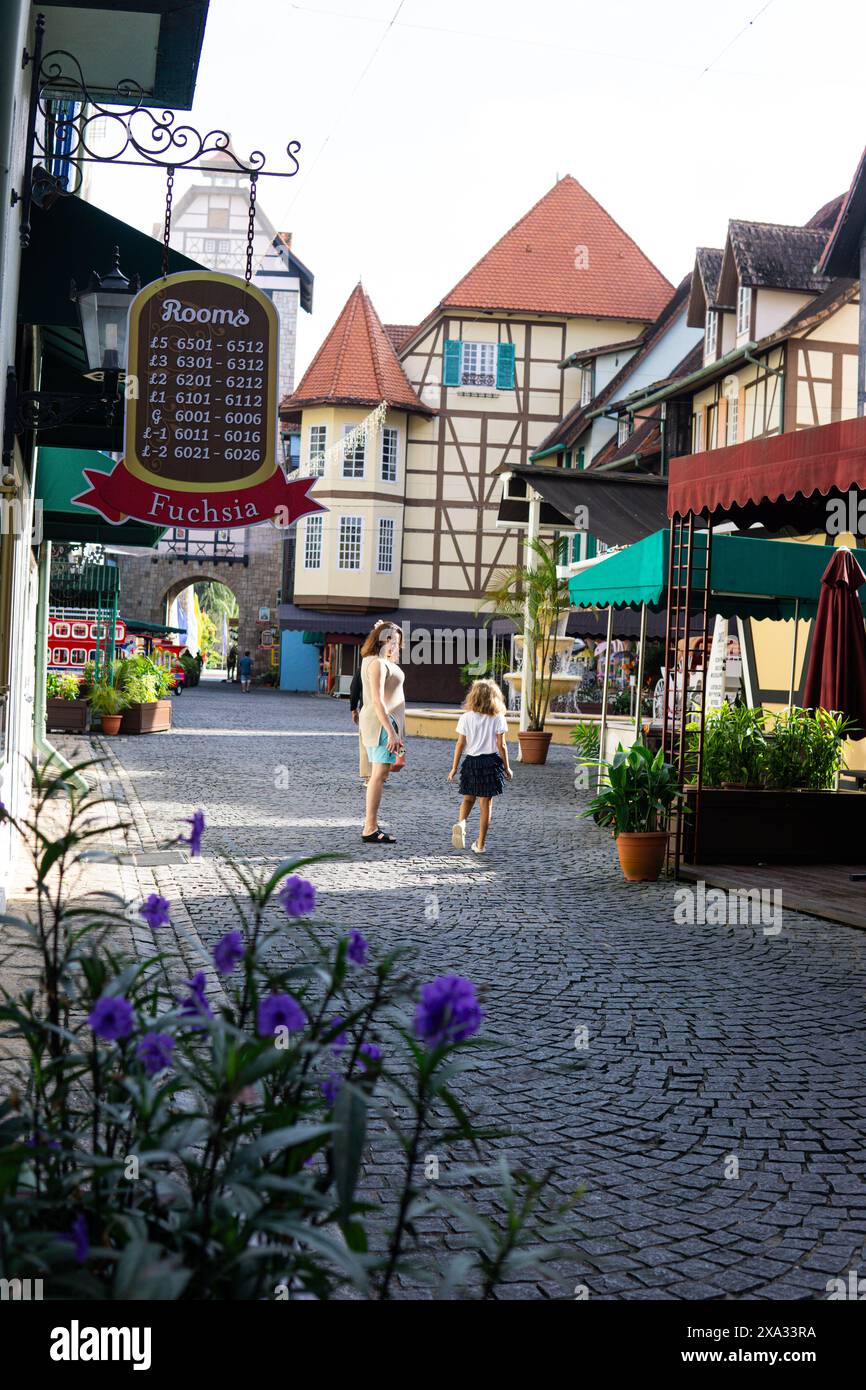 View of Colmar Tropicale, A medieval french village in berjaya hills, Kuala Lumpur Stock Photo