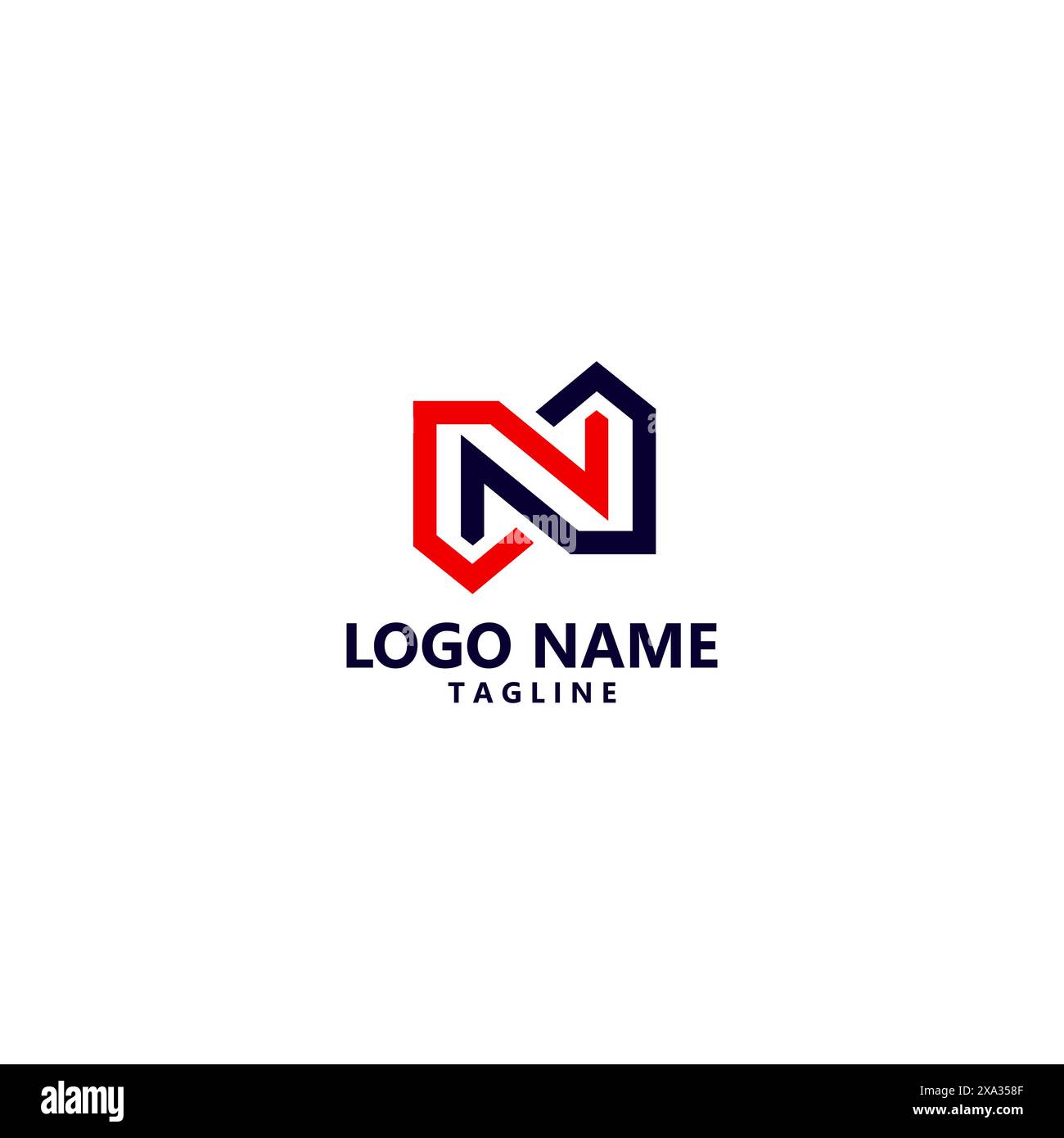 initial letter N arrow up down logo design vector Stock Vector Image ...