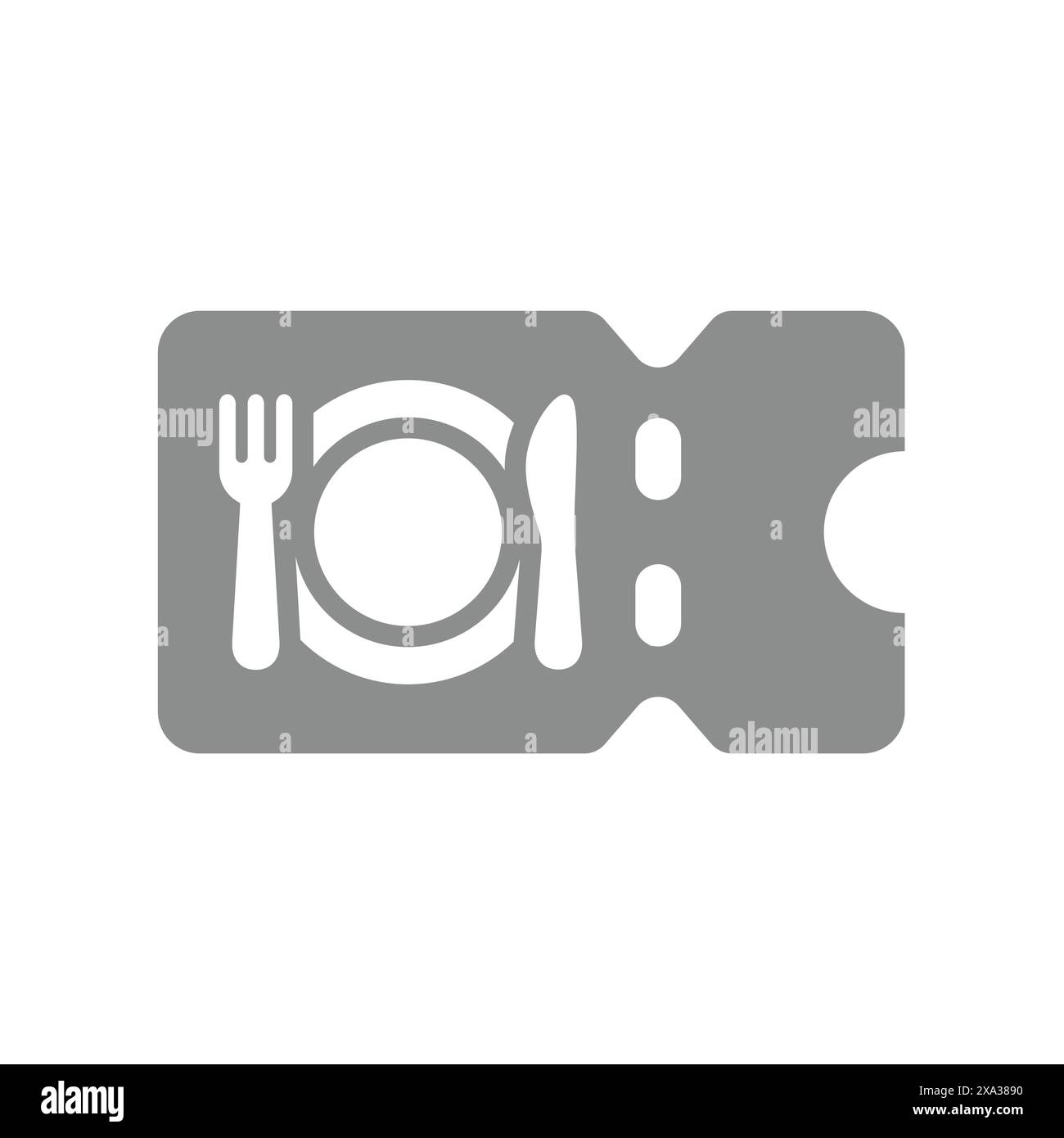 Food coupon or voucher vector. Meal discount gift card icon. Stock Vector