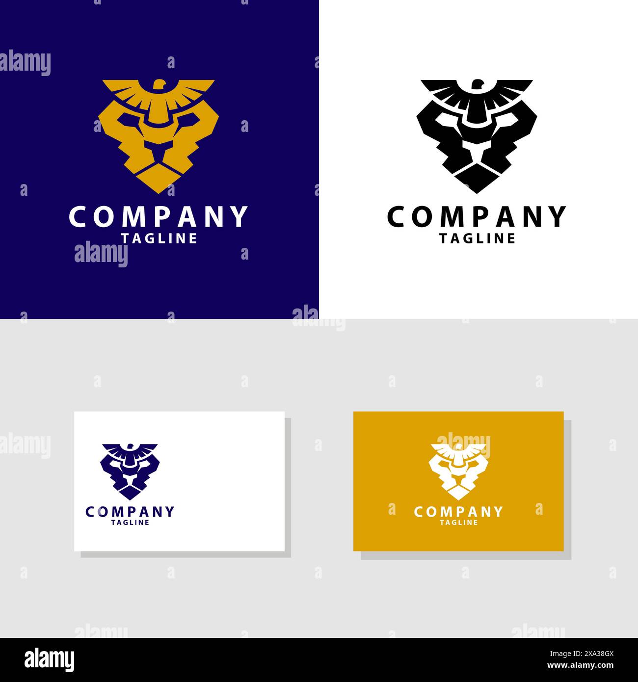 lion eagle head logo design vector Stock Vector