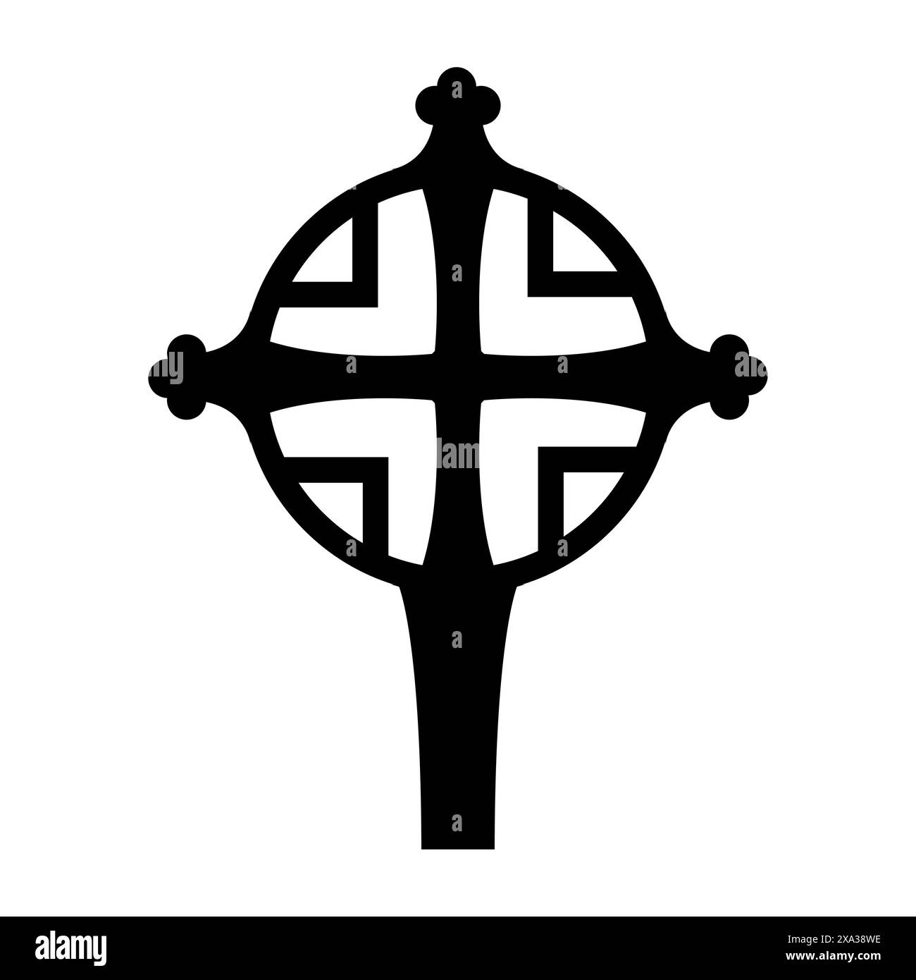 Christian hand cross with circle, symbol, unique form Stock Vector