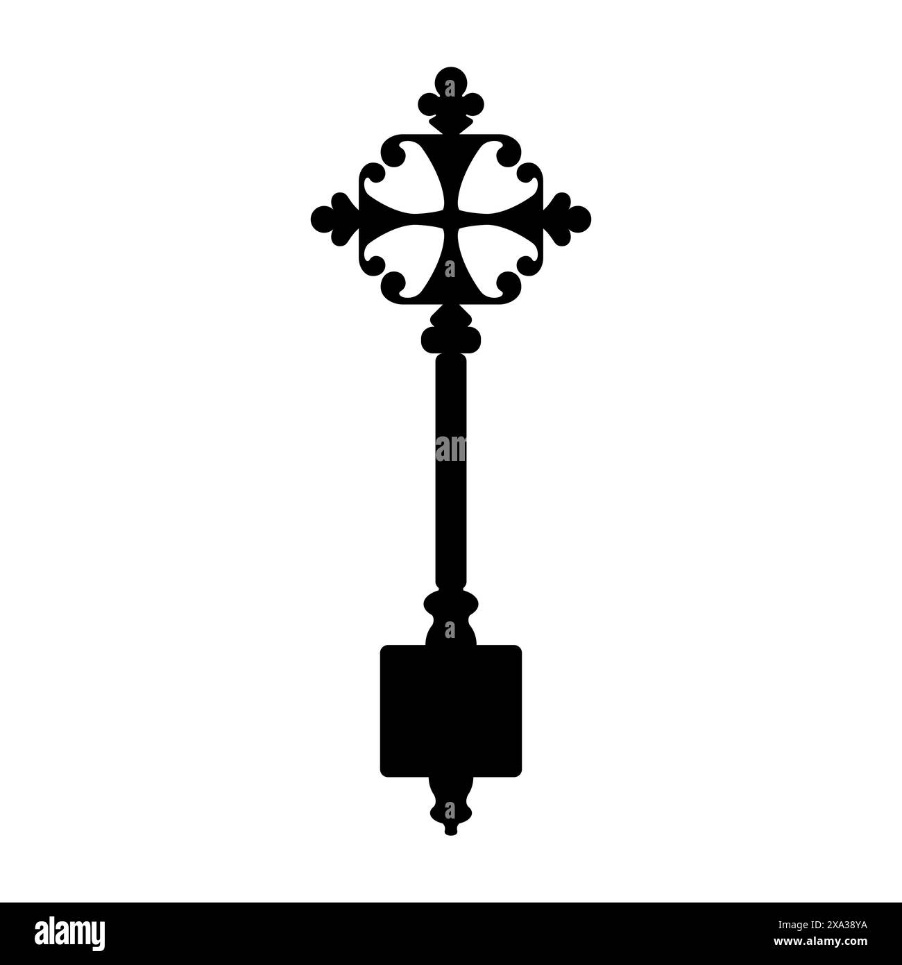 Hand cross shape, ornamental form, like a key. Vector illustration ...